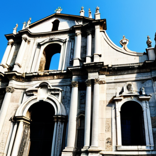 성바울 성당 유적과 관련 기록 - **

"Ruins of St. Paul's Cathedral facade, Macau, granite stone, baroque details, clear blue sky, da...