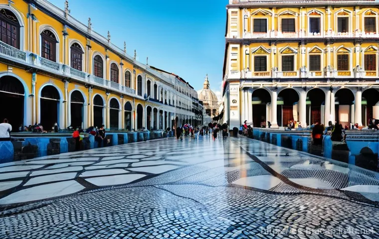 마카오 반환과 중국의 특별행정구 - **Prompt 1: Historic Macao - A Blend of Eras and Cultures**
    "A vibrant, high-angle shot of Macao...